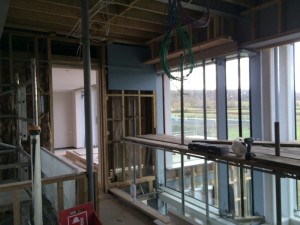 Upper glass gallery cinema area